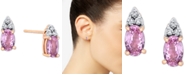 Macy's Pink Sapphire (3/4 ct. t.w.) & Diamond (1/20 ct. t.w.) Stud Earrings in 14k Rose Gold